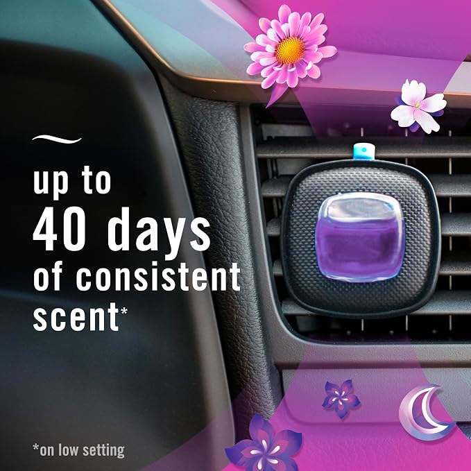 Febreze Car Air Freshener Vent Clip Gain Moonlight Breeze Scent, .07 oz. Car Vent Clip, Pack of 3 and Stay-Fresh Storage Case