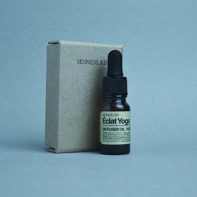 sesneslabs Éclat Yoga Diffuser Oil, Cosmopolitan Yoga Selection,Italian Lemon/Bergamot, Pear, Basil, Ginger Flower, Musk Essential Oils Blend for Ultrasonic Diffuser (.33 oz/10 ml)