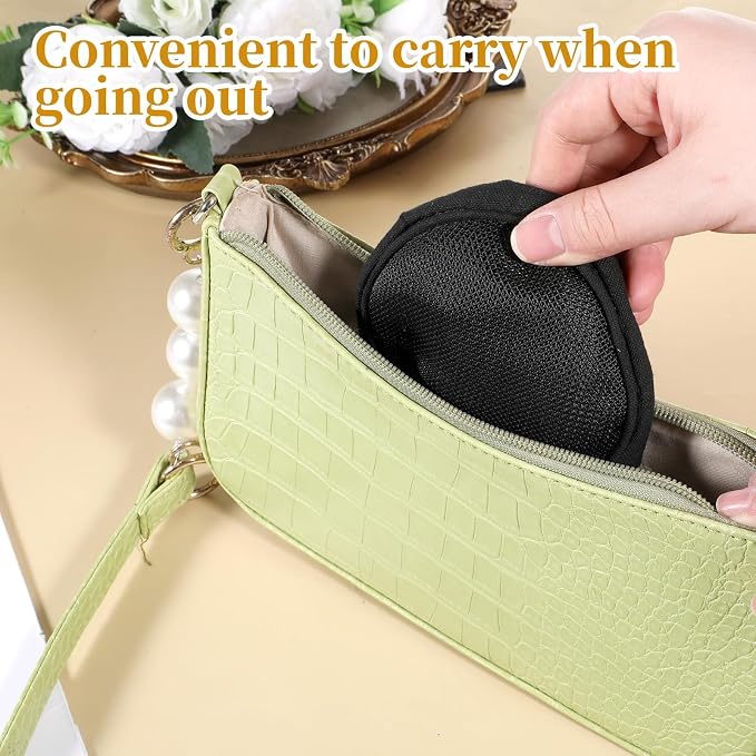 Travel Hair Diffuser, Foldable Diffusers Portable Travel Diffusers Sock Reusable Diffuser Hairs Dryer Attachment with Drawstring for Curly and Wavy Hair Most Hairs Dryers, Black
