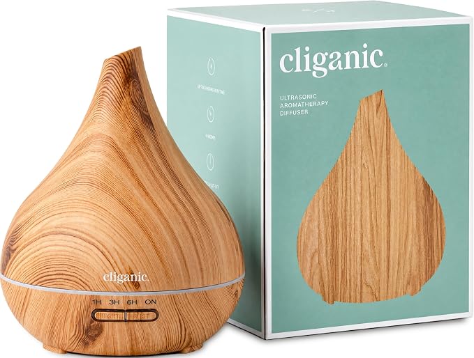Cliganic Ultrasonic Aromatherapy Diffuser, 400ml Ultrasonic for Essential Oils Aromatherapy, Home & Office