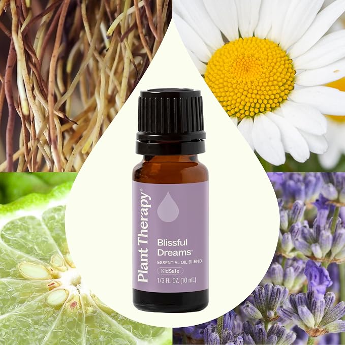 Plant Therapy Blissful Dreams Essential Oil Blend, For Relaxation While Supporting Quality Rest, Grounding and Soothing, Lovely Bedtime Aroma, 10 mL (1/3 oz) 100% Pure, Undiluted, Natural Aromatherapy
