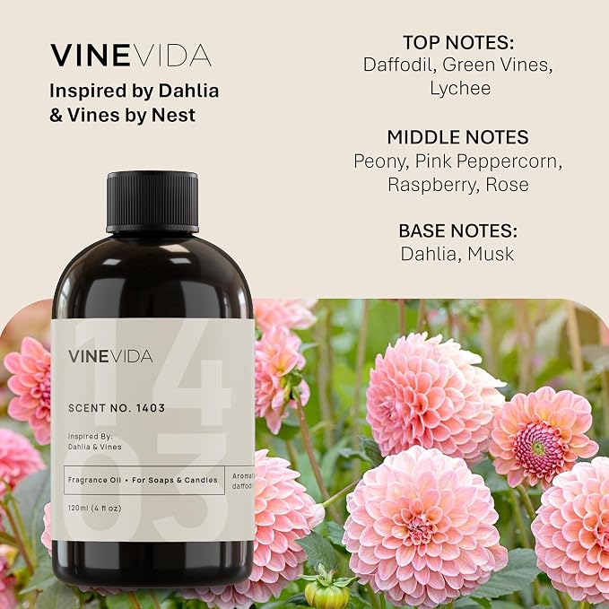 VINEVIDA [4oz] Scent No.1403 Fragrance Oil for Candle & Soap Making - Natural Candle Scents Made in USA