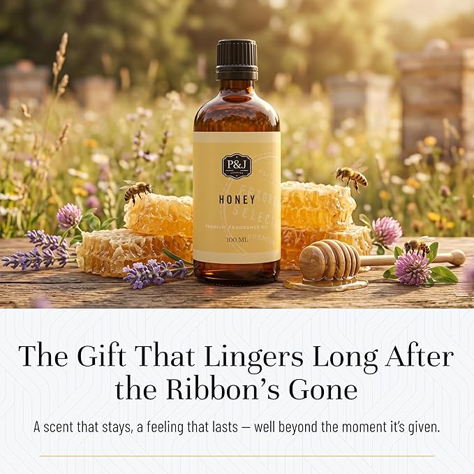 P&J Fragrance Oil - Honey Scented 30ml - Candle Scents, Soap Making, Diffuser Oil, Fresh Scents