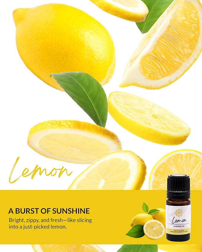 Essence Lemon Essential Oil, 5 ml | Aromatherapy Oil for Diffusers & Personal Use | Natural Fragrance for Relaxation, Clarity & Wellness | Made in USA | Citrusy & Uplifting Scent