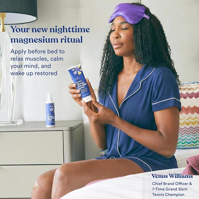 ASUTRA Dream the Night Away | Magnesium Lotion for Sleep, 100mL | With Melatonin for Sleep and Moisturizing Shea Butter, Nighttime Magnesium Cream w/Lemongrass Scent