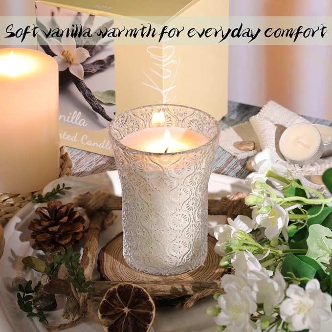 HAVITI Vanilla Sugar Scented Candle, Galentines Valentines Mother's Day Soy Jar Candles Gift for Men Women,8 OZ Aromatherapy Candles for Home Decor