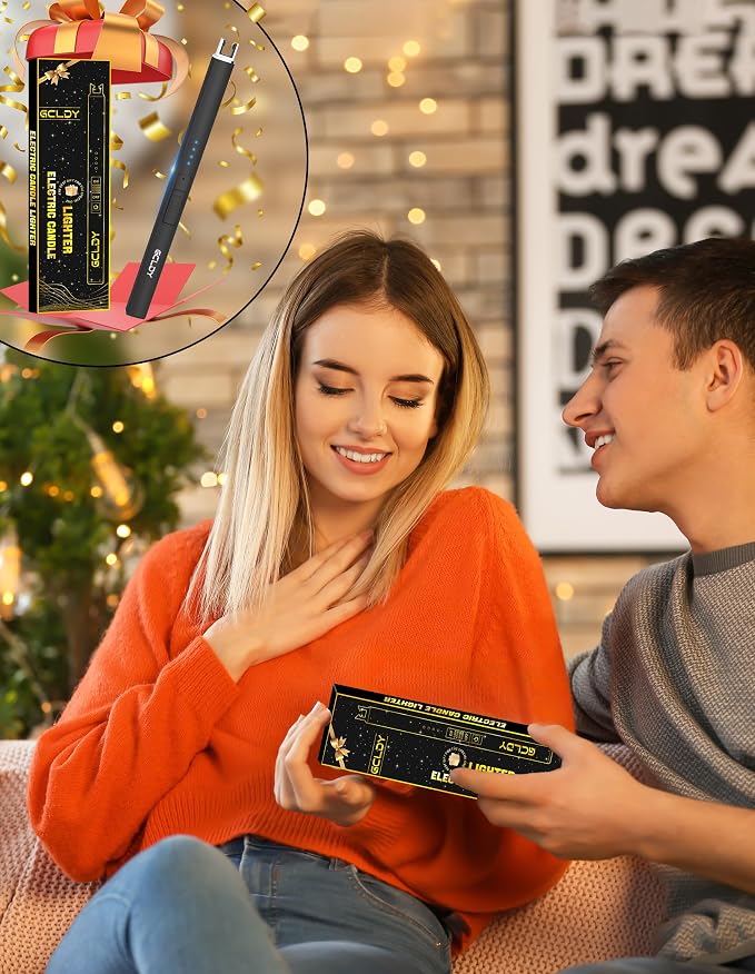 Electric Candle Lighter, Gifts for Her/Him, USB Arc Rechargeable Windproof Long Lighter for Candle, Best Stocking Stuffers 2025, Birthday Gift for Women Men Mom Wife Sister,Gift for Sister