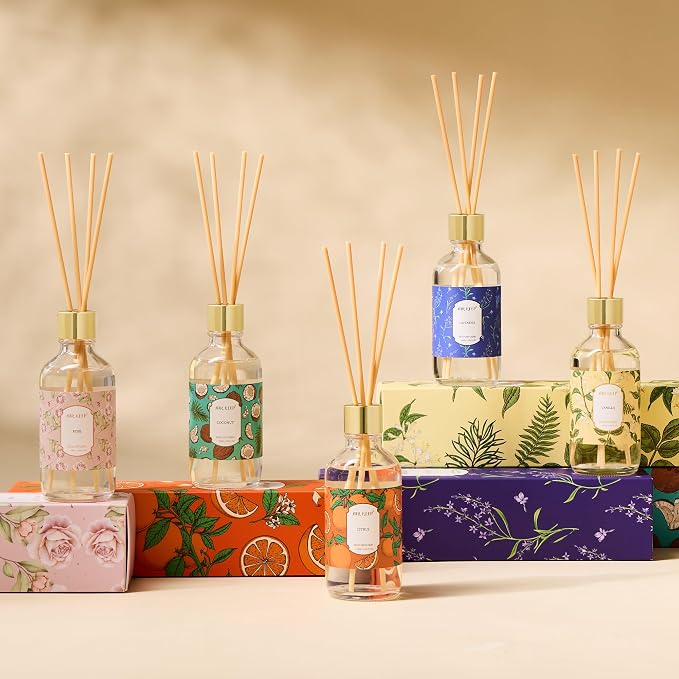 Airkeep Reed Diffuser Oil Set with Reed Sticks,Vanilla Aromatherapy Oil Scent Diffuser for Home Office Bathroom Decoration Perfume and Gifts 3.38 oz/100ml