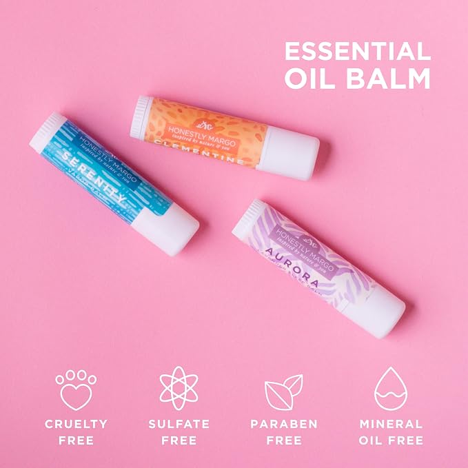 Honestly Margo Aromatherapy Balm Stick Set (Citrus, Lavender, Eucalyptus, Pack of 3) – Natural, Organic Essential Oils, Body Balm & Lip Balm | Aromatherapy Stick & Nasal Stick | Women Self Care