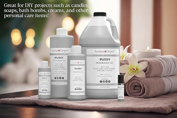 Aroma Depot Pussy Cat Clear Perfume/Body Oil (7 Sizes) Our Interpretation, Premium Quality Uncut Fragrance Oil Floral scent (4 Ounce Plastic Bottle (120ml))