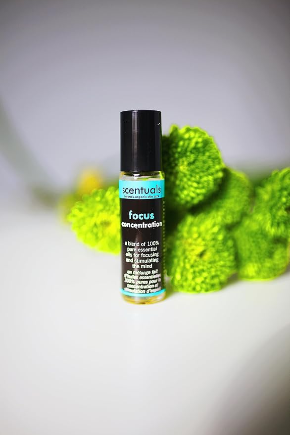 Essential Oil Blend Roll On: Peppermint Essential Oil,Cedarwood and Clary Sage Oil, 100% Pure Natural, to Improve Mental Focus & Concentration, Aromatherapy, Essential Oil Perfume (9 ml | 0.3 oz)