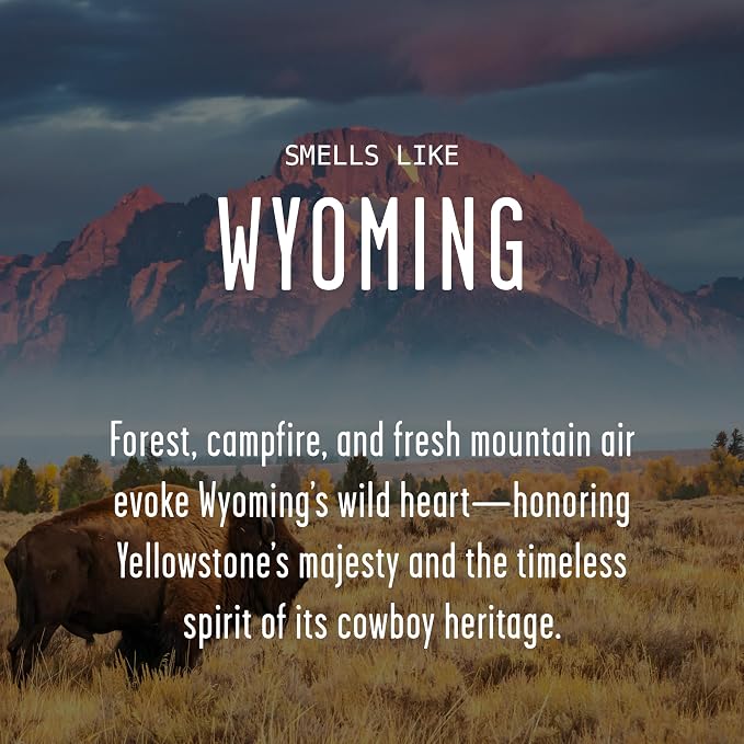 Wyoming Gifts, Wyoming Decor for Home - 'There's No Place Like Wyoming Candle, w/Forest, Campfire & Fresh Mountain Air I Wyoming Souvenirs I Wyoming State Gifts I 9oz Jar, 50Hr Burn, USA Made