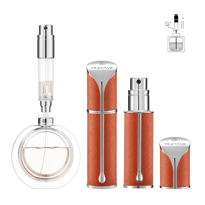 Travalo AQUA Refillable Perfume Atomizer, 5ml Travel Perfume Bottle with Easy Bottom Refill, Leak-Proof Mini Cologne Sprayer, TSA-Approved Pocket Fragrance Spray for Women & Men,1 Piece (Orange)