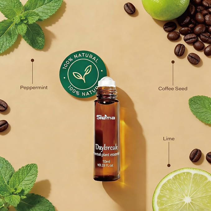 Slema Essential Oil，Daybreak Essential Oil Blends by 10ml Essential Oils - 100% Pure Therapeutic Grade, Helps Create a Focused Atmosphere for Work & Study (Lemon)