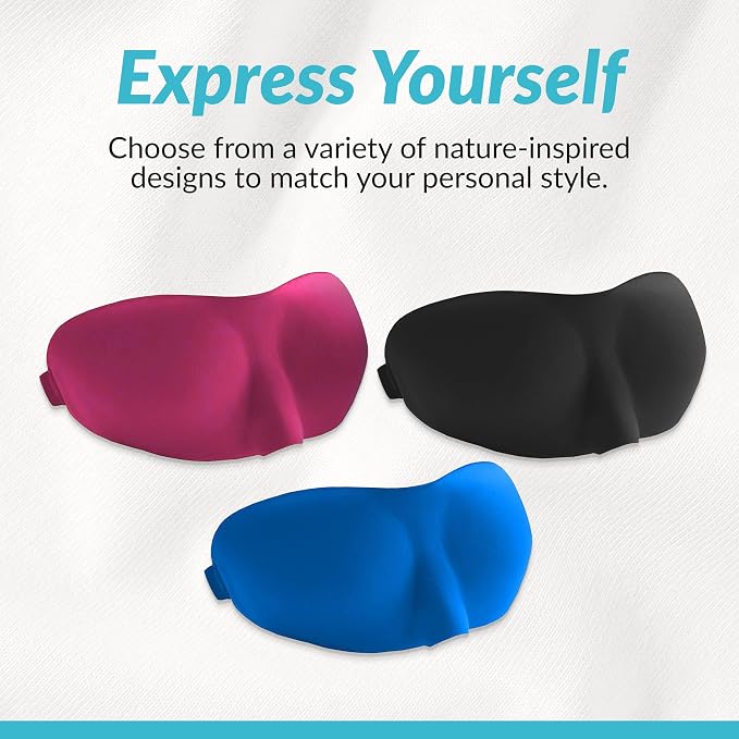 Dream Essentials Sweet Dreams Contoured Sleep Mask Kit, Royal Blue Eye Mask for Sleeping with Travel Pouch, Earplugs, Lash Space, Quick Release Strap, Light Blocking Travel Accessories Gift Set