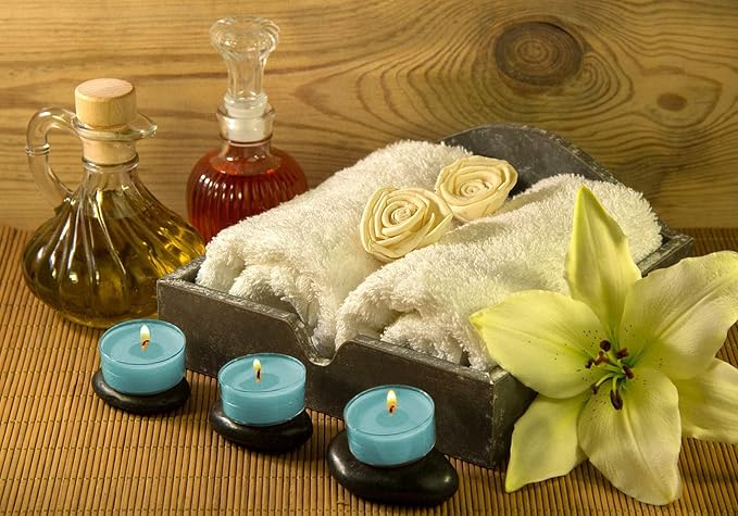 HYOOLA Scented Tealight Candles - Clear Cup - Fresh Cotton Tealight Candles Scented - 6 Hour Burn Time - 15 Pack - European Made