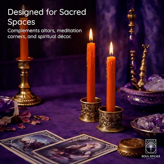 SOUL STICKS Control Magic Spell Chime Candles 20 Pack - Ideal for Altar, Rituals, Ceremonies, Meditation Orange Chime Candle for Witchcraft Supplies, Wiccan Supplies, Candles Clearance