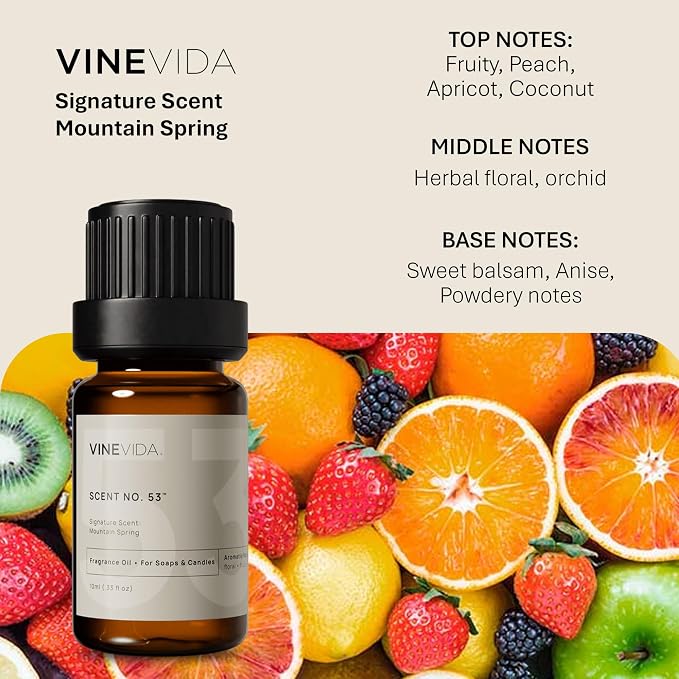 VINEVIDA [0.33oz] Mountain Spring Fragrance Oil for Candle and Soap Making - Made in USA Candle Oil Scents
