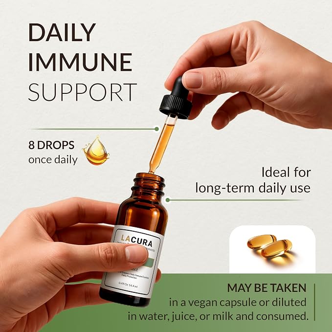 Lacura I Immune Support Essential Oil Blend with Star Anise & Citrus - Natural Respiratory Defense Oil for Skin & Internal Use - Wellness Support Oil for Daily Use - 14.4ml
