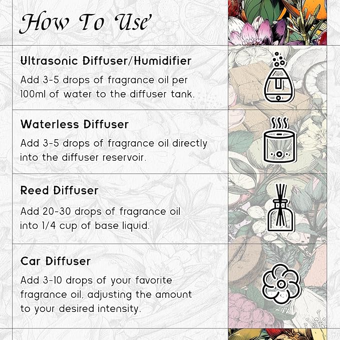 HIQILI Glam Girl Diffuser Oil, Long-Lasting Refill for Diffusers & Humidifiers, Hotel-Grade Scent Suitable for Home Use - 3.38 Fl Oz