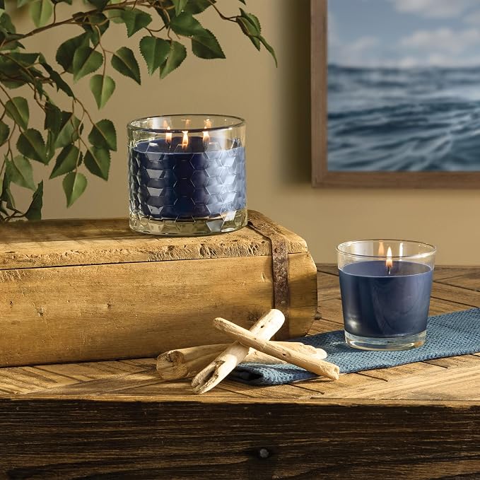 Root Candles Scented Candles Honeycomb Beeswax Blend Premium Handcrafted Candle, 12-Ounce 3-Wick, Waterline
