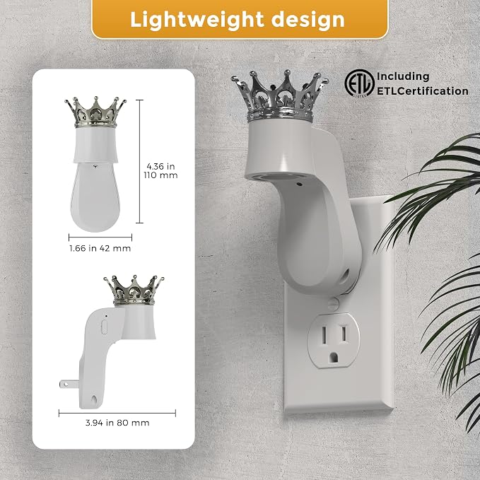 L LOHAS LED Wall Fragrance Plug with Night Light Compatible with Bath and Body Works Wall Fragrance, ETL Certified,90°Rotatable Plug Essential Oil Diffuser for Home, Office (White)