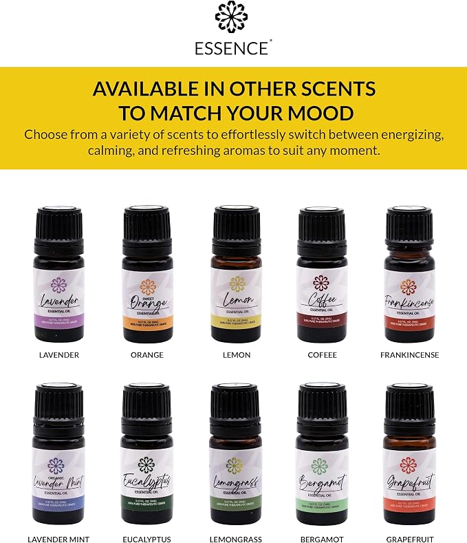Essence Lemon Essential Oil, 5 ml | Aromatherapy Oil for Diffusers & Personal Use | Natural Fragrance for Relaxation, Clarity & Wellness | Made in USA | Citrusy & Uplifting Scent