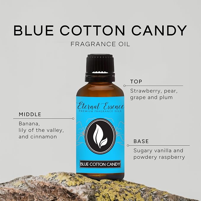 Eternal Essence Oils Blue Cotton Candy 30ml Premium Fragrance Oil - for Candle, Soap Making, Aromatherapy, Diffusers, Home Care, & Humidifiers