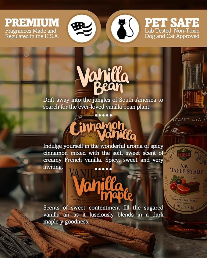 Shortie's Candle Company Vanilla Premium Wax Melts Variety 3 Pack - 9 Oz., Strong & Long Lasting, Non-Toxic - Made with Essential & Natural Oils - Formula 117