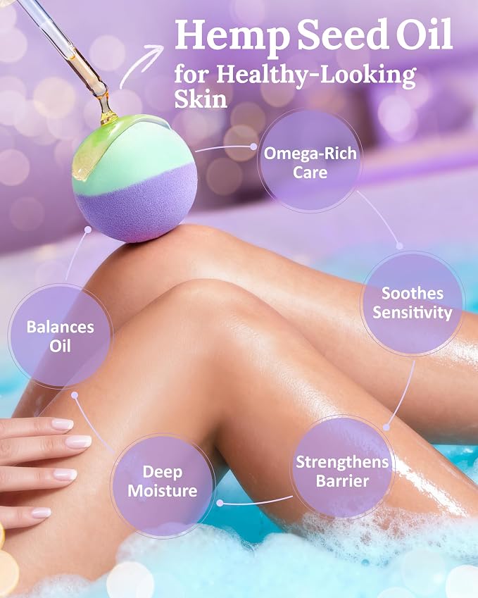 Hemp Oil Bath Bombs Women Gift Set, 24 Pack Natural Bubble Bath Spa Kit with Pure Essential Oils, Refreshing & Relaxing Bath Gift for Birthday, Mother’s Day & Valentine’s Day