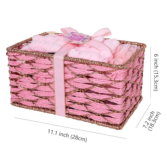 35 Pcs Mothers Day Gifts for Mom, Rose Bath & Body Gift Basket for Women, Facial Skin Care Set, Self Care Pampering Kit, Face Sheet Mask, Home Spa Basket, Anniversary, Wife, Birthday, Bridal Shower