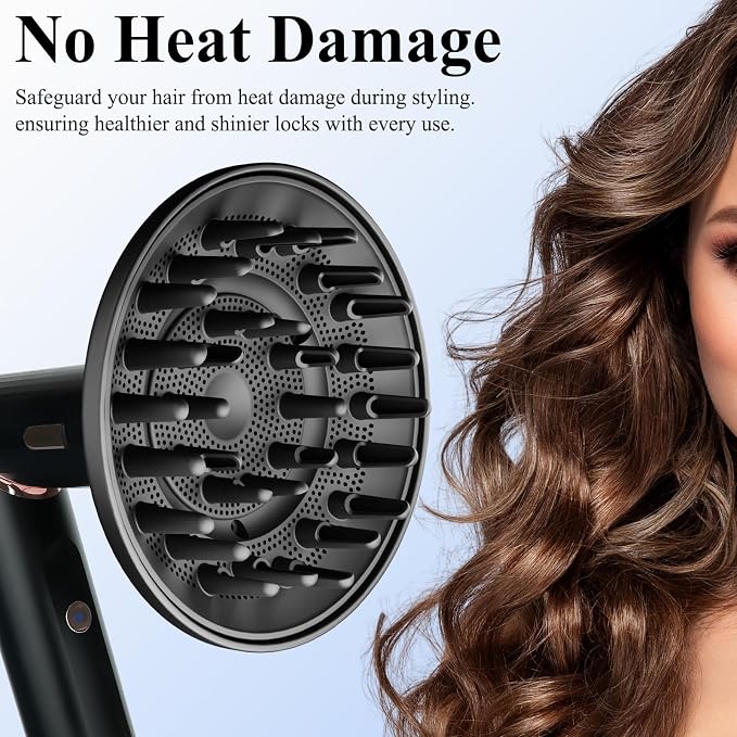 Large Diffuser Attachment Compatible with Shark FlexStyle, Upgraded Bigger Diffuser Nozzle for Dryer Faster and Define Wavy, Curly, Coily Hair, Black