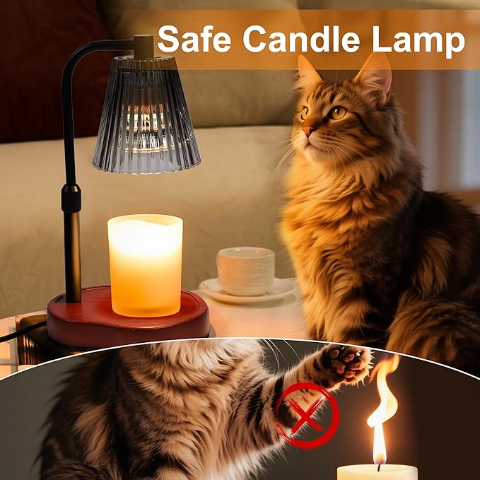 Candle Warmer Lamp with Timer for Father's Day, Birthday Gifts for Women Mom, Height Adjustable for Jar Candles, House Warming Gifts & Office Dorm Vintage Room Home Decor, Wax Warmer Lamp