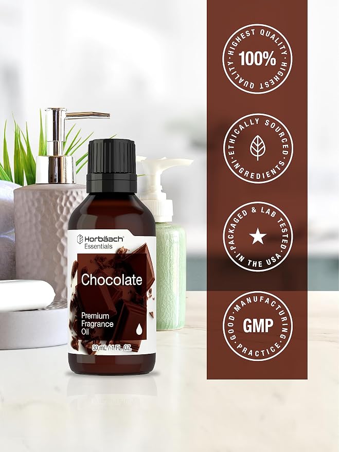 Horbäach Chocolate Fragrance Oil | 1 fl oz (30ml) | for Diffusers, Candle and Soap Making, DIY Projects & More | Premium Grade