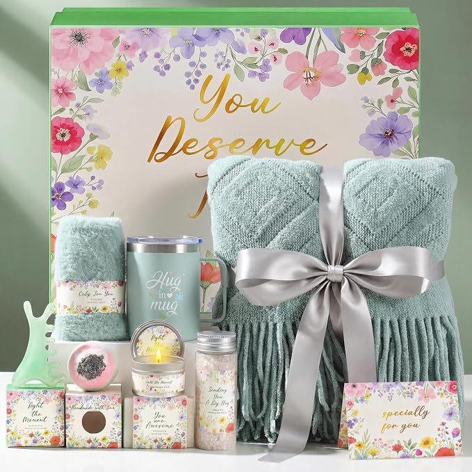 Get Well Soon Gift Baskets for Women Self Care Gifts Birthday Spa Gift Set Thinking of You Relaxation Stress Relief Care Package After Surgery Recovery Gifts Comfort Encouragement Gifts