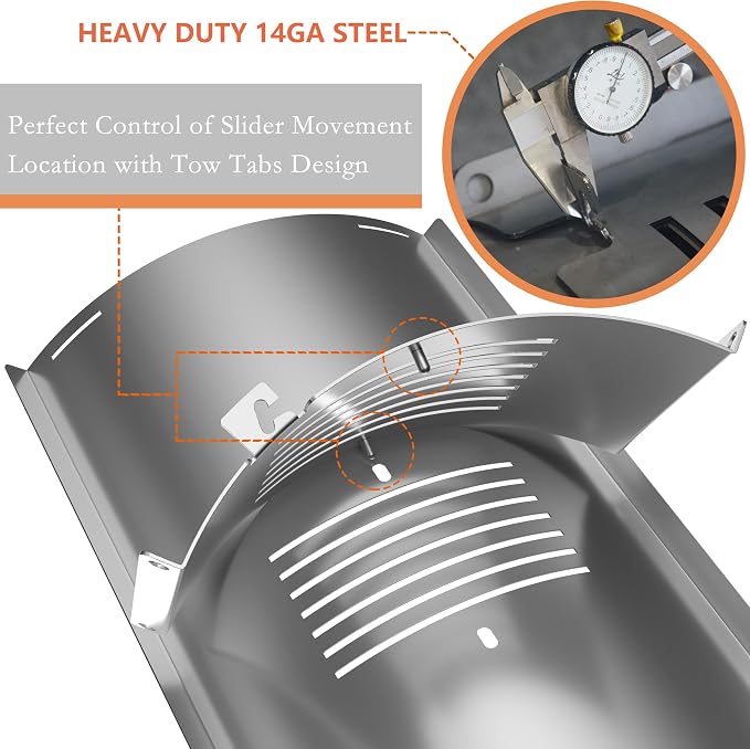 Flame Broiler Kit for Pit Boss Pro Series 1100(PB1100PS1) Pellet Grills - Pitboss Heat Deflector Includes Slide Cover and Bottom Kit, Pit Boss Smoker Grill Replacement Parts, Pitboss Heat Diffuser