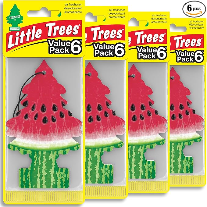 LITTLE TREES Car Air Freshener | Hanging Tree Provides Long Lasting Scent for Auto and Home | 24 Air Fresheners |Watermelon