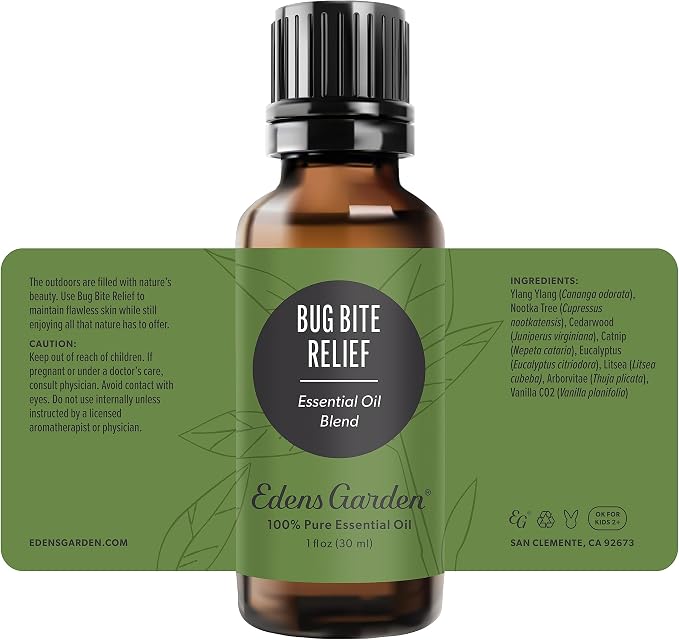 Edens Garden Bug Bite Relief Essential Oil Blend- 100% Pure Premium Grade, Undiluted, Natural, Therapeutic, Aromatherapy, The Best for Skin, Face, Kid Safe 30 ml (1 fl oz)