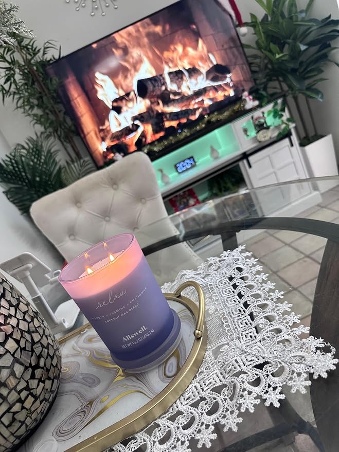 Relax Lavender Jasmine chamomine 15oz Scented 2-Wick Spar Candle