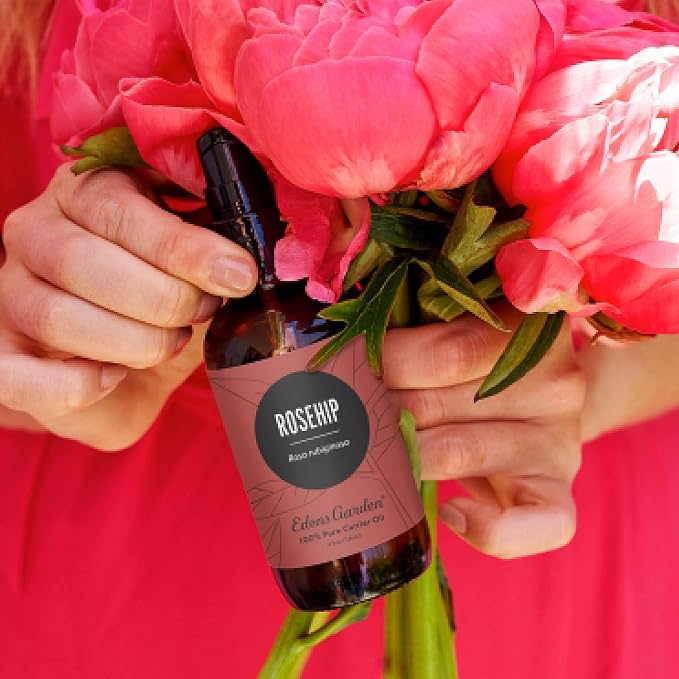 Edens Garden Rosehip Carrier Oil- 100% Pure Premium Cold Pressed & Hexane Free, Natural Moisturizer For Face, Skin, Body, Hair & Nails, Massage- Diluting Essential Oils & Aromatherapy 118 ml (4 fl oz)