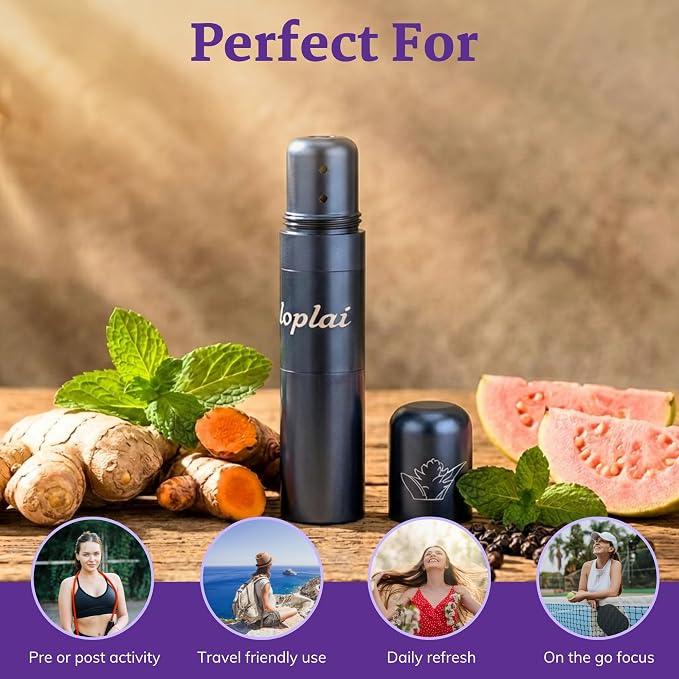 Modern - Muscle Roll-On Inhaler - 2-in-1 Aromatherapy Roller - Plai Oil Peppermint Citrus Massage Oil – Muscle Roller Neck, Shoulders - Cool Blue - 2g