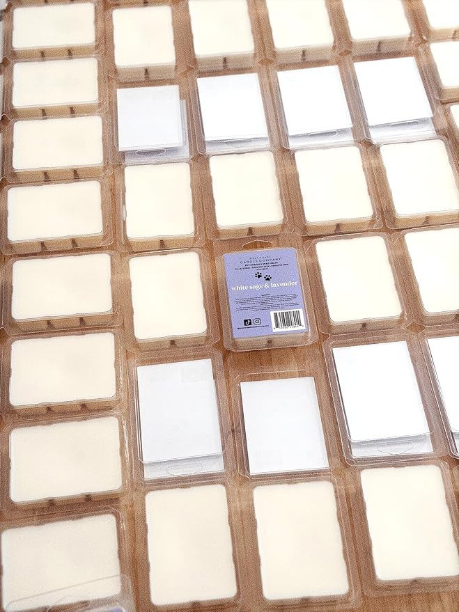 Pet Safe Wax Melts for Dogs | Non Toxic Soy Wax Melts | Natural, Paraffin-Free, Clean Burning | Odor Eliminating Wax Cubes | White Sage & Lavender