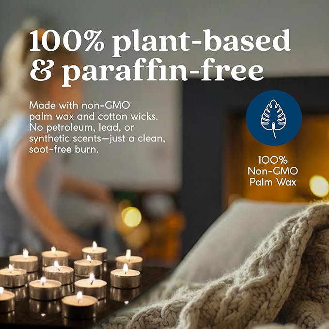 GoodLight Scented Vegan and Paraffin-Free Tea Light Candles (16 Count, Eucalyptus Citrus)