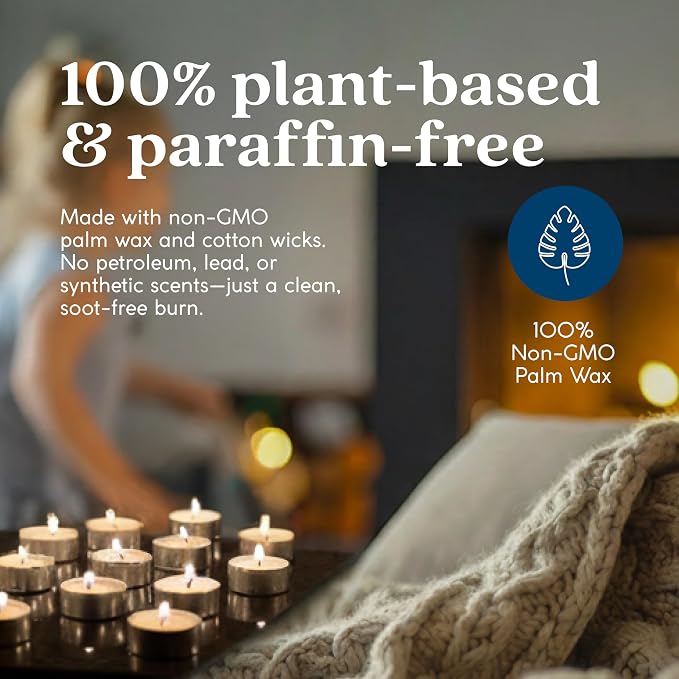GoodLight Scented Vegan and Paraffin-Free Tea Light Candles (16 Count, Wild Honey)