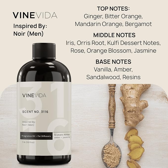 VINEVIDA [16 Oz] Inspired by: Noir (Men); Diffuser Oil Refill | Premium Scent Diffuser Oil for Home | Non-Toxic Fragrance