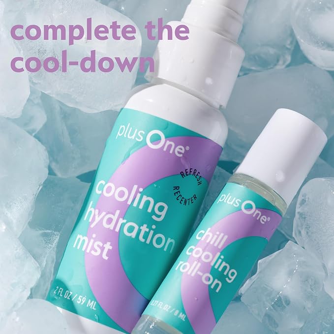plusOne Chill Cooling Roll-On – Instant Hot Flash Support with Peppermint, Menthol & Ashwagandha – Aromatherapy Essential Oil Blend for Stress & Cooling Refreshment - 0.33 fl oz | Instant Hot Flash Support with Peppermint, Menthol & Ashwagandha, Essent...