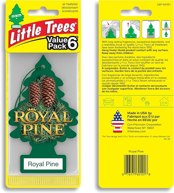 LITTLE TREES Car Air Freshener | Hanging Tree Provides Long Lasting Scent for Auto and Home | Royal Pine, 24 Air Fresheners
