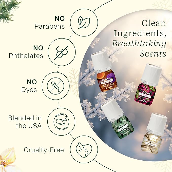 Lifelines ClickWick Essential Oil Blends for Lifelines Diffusers, 3-Pack Frosted Fir Set – Essential Oil Blend Refill for Candle, Plant & Shower Aromatherapy Diffuser – Fragrance for Diffusers