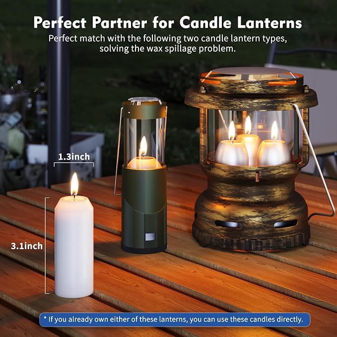 10Pack 15H+ Emergency Candles Long Burning Survival [18H+ Inside Candle Lanterns], 3“ Unscented White Pillar Candles, Survival Candles for Power Outage, Camping, Hurricane