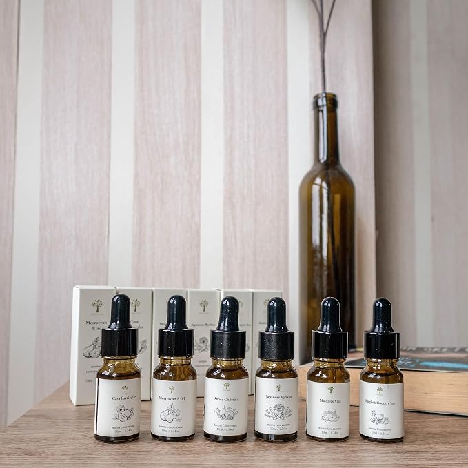 PRISTINE Top 6 Hotel Fragrance Oil Set for Water-Based Diffuser for Home, Humidifier, Home Scent (Casa Particular, Moroccan Riad, English Country Inn, Maldives Villa, Swiss Chateau, Japanese Ryokan)